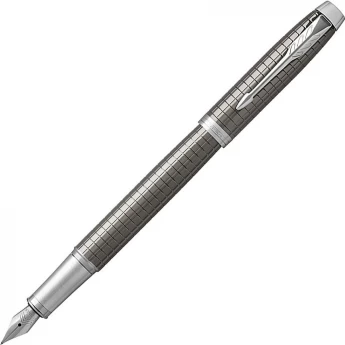 Ручка перьевая PARKER IM PREMIUM DARK ESPRESSO CHISELLED CT, F